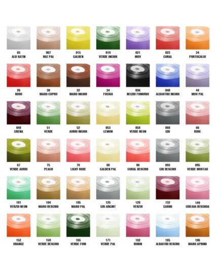 rola panglica saten 5 cm latime. Banda saten se foloseste pentru articole vestimentare, decoratiuni si accesorii. Panglica saten de 50 mm latime la rola de 33 metrii liniari. www.textilelametru.ro