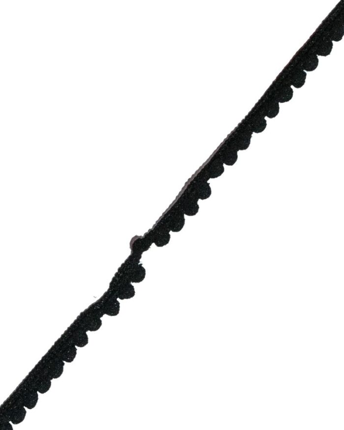 Banda cu ciucuri 8 mm - CM3-negru - imagine 1