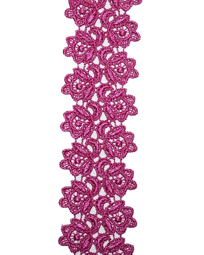 Dantela din poliester 45mm - S227-magenta - imagine 1