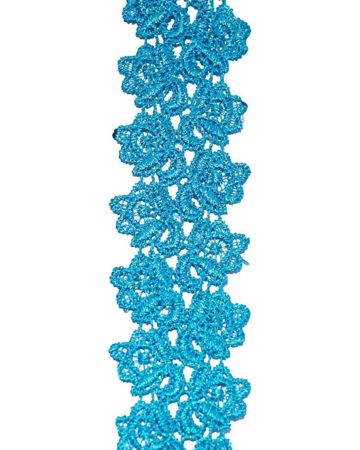 Dantela din poliester 45mm - S230-albastru-deschis - imagine 1