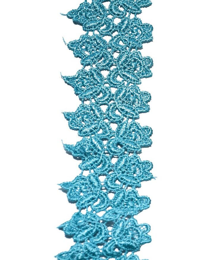 Dantela din poliester 45mm - S231-turcuaz - imagine 1