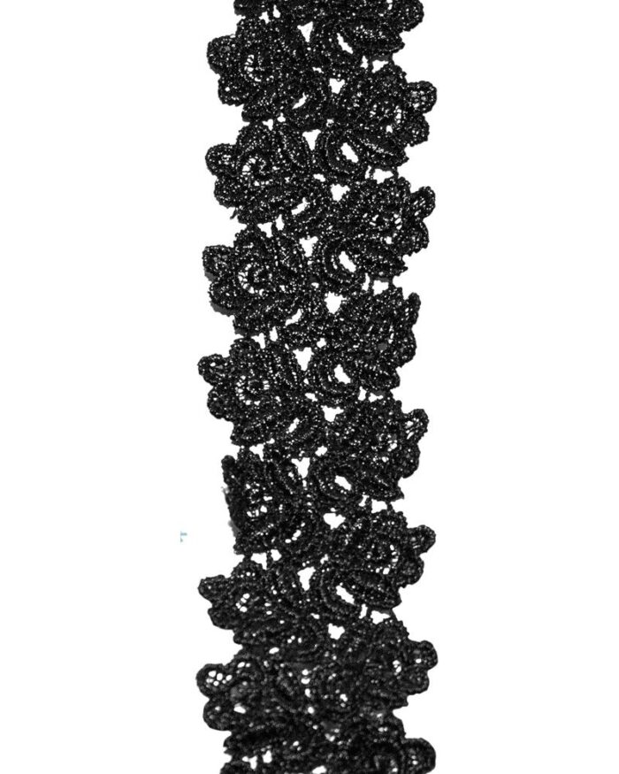 Dantela din poliester 45mm - S233-negru - imagine 1