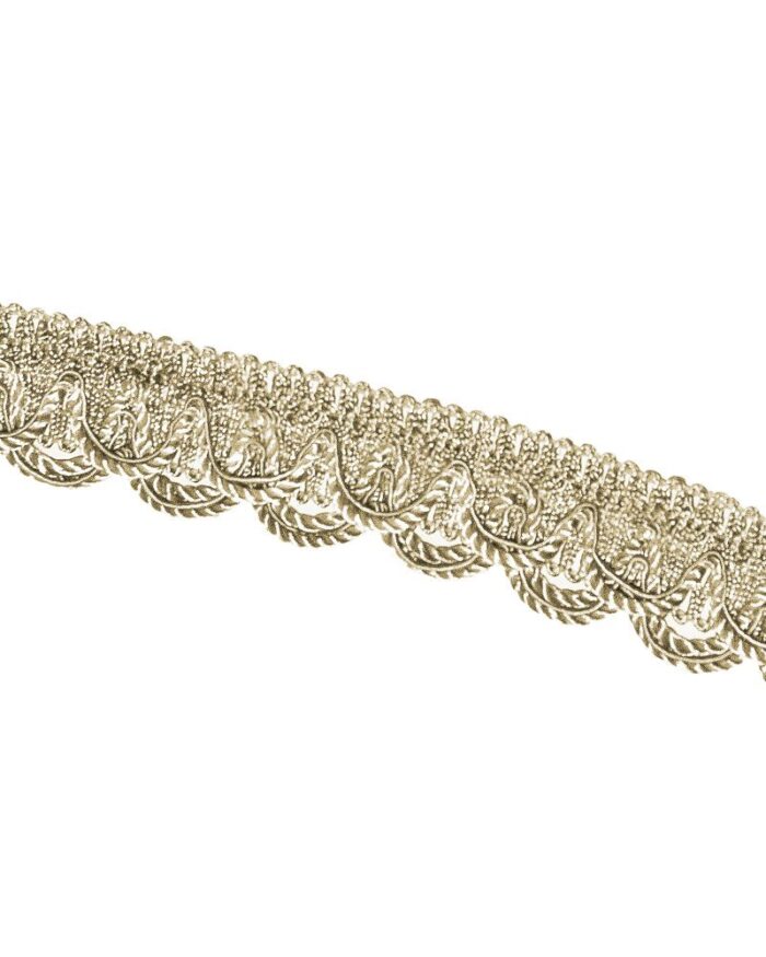 Dantela din poliester cu snur 30mm - LZ102-crem - imagine 1