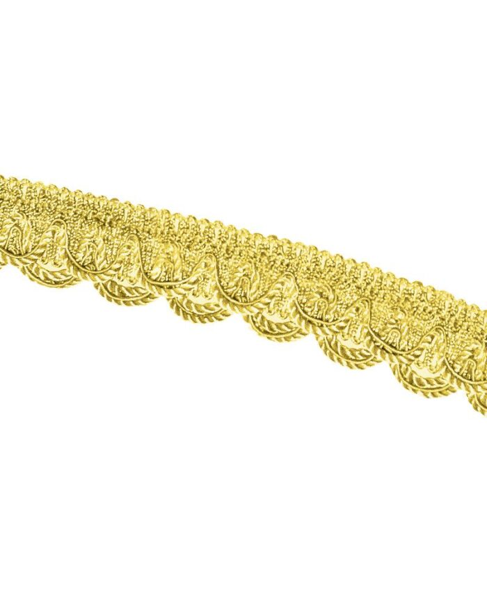 Dantela din poliester cu snur 30mm - LZ103-galben - imagine 1