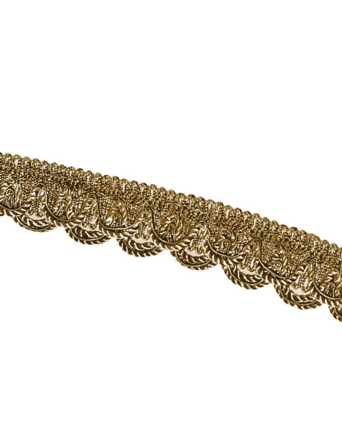 Dantela din poliester cu snur 30mm - LZ104-maro - imagine 1