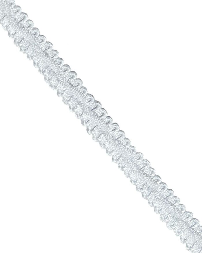 Dantela din poliester cu snur 12mm - TR101-alb - imagine 1