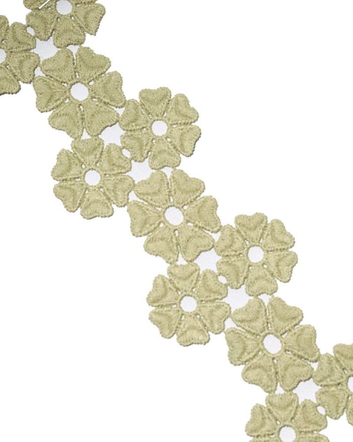 Dantela din bumbac 55mm - DF103-maslina-deschisa - imagine 1