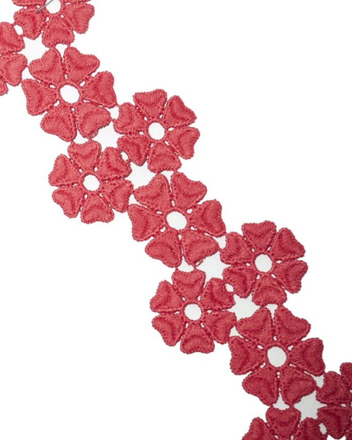 Dantela din bumbac 55mm - DF106-roz - imagine 1