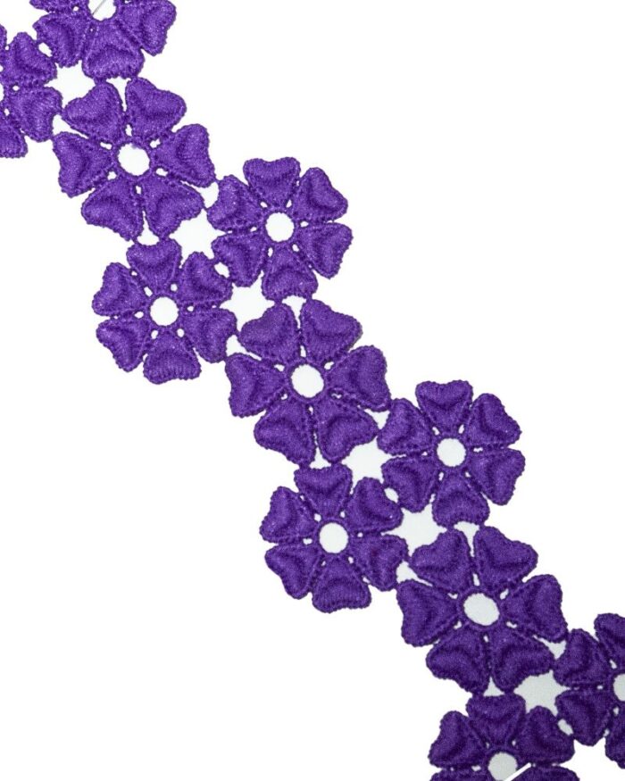 Dantela din bumbac 55mm - DF108-mov - imagine 1