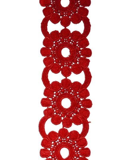 Dantela din bumbac 50mm - D107-rosu