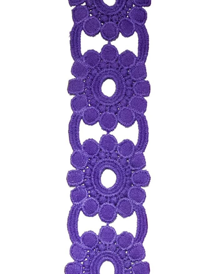 Dantela din bumbac 50mm - D108-mov - imagine 1