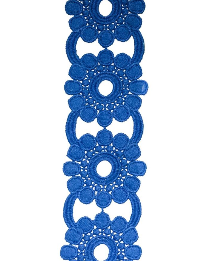 Dantela din bumbac 50mm - D112-albastru - imagine 1