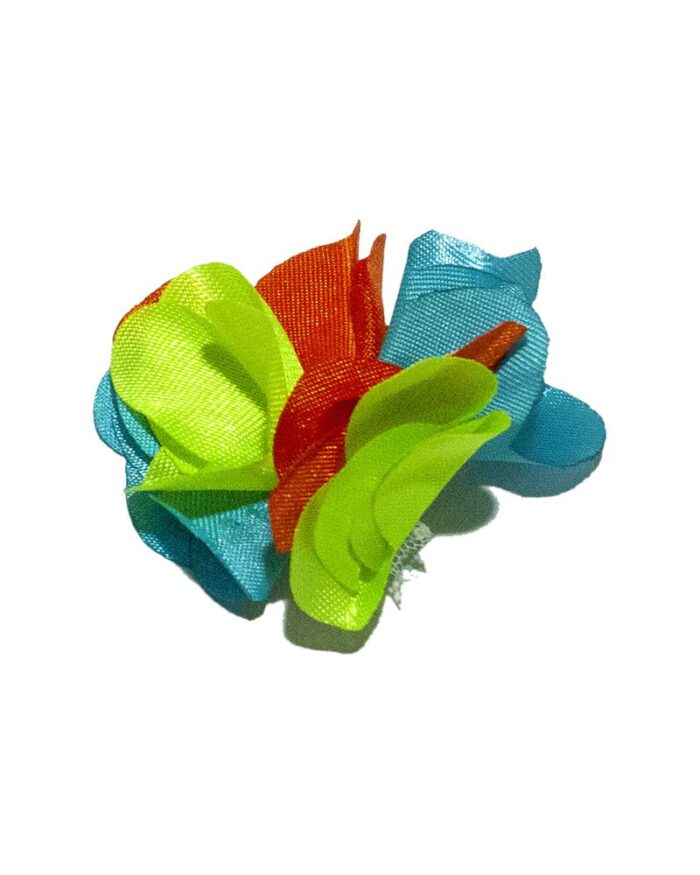 Dantela satin 60mm - FL102-verde+albastru+portocaliu - imagine 1