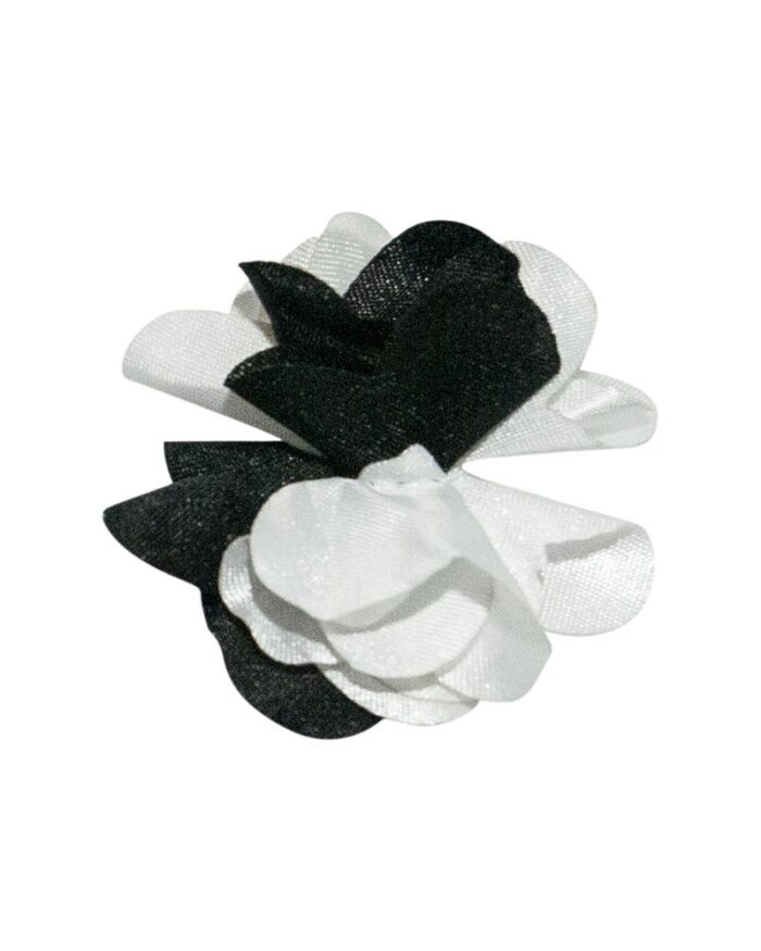 Dantela satin 60mm - FL103-alb+neguru - imagine 1