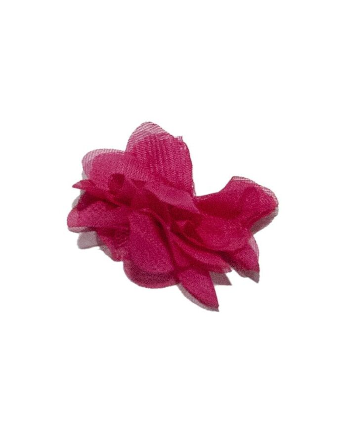 Dantela tulle cu organza 55mm - 107-magenta - imagine 1