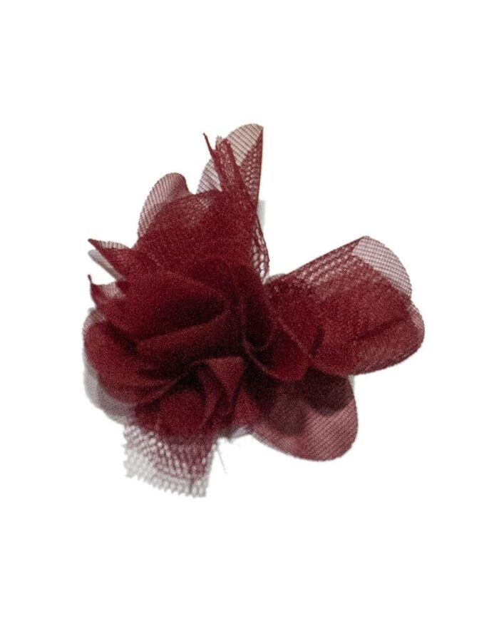 Dantela tulle cu organza 55mm - 110-rosu-inchis - imagine 1