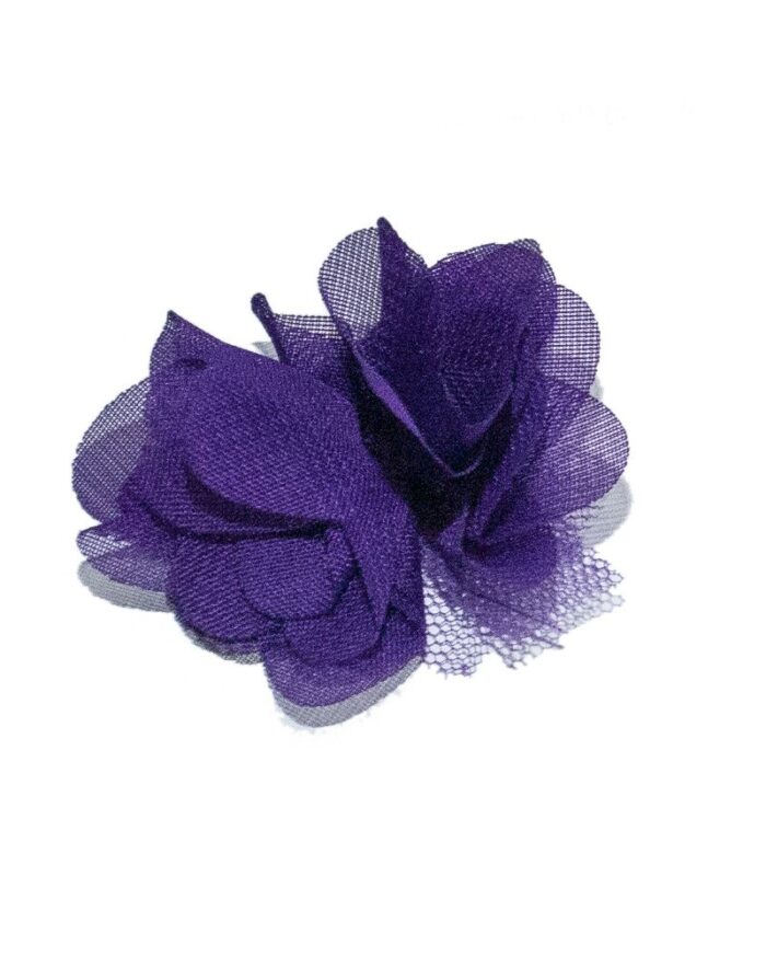 Dantela tulle cu organza 55mm - 113-mov-inchis - imagine 1