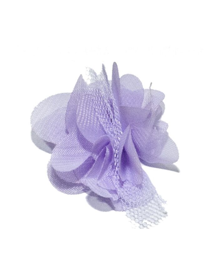 Dantela tulle cu organza 55mm - 114-lila - imagine 1