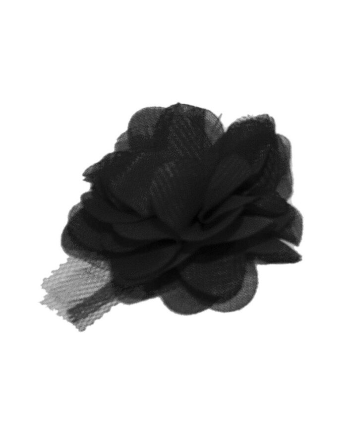 Dantela tulle cu organza 55mm - 125-negru - imagine 1
