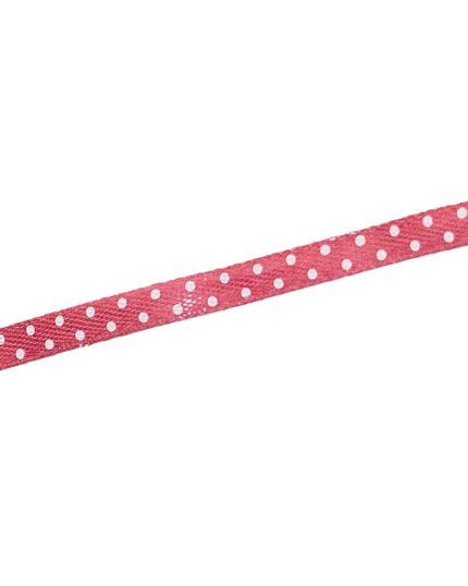 Panglica satin cu buline 2,5cm - 41-roz-deschis+alb