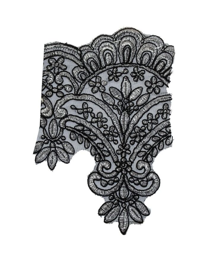 dantela-brodata-DBR1026-23cm dantela brodata poliester Bumbac+pietre; Dantela brodata poliester+lurex; dantela brodata lurex DBR; dantela brodata; dantela poliester florala 7cm; dantela poliester; dantela florala; dantela din poliester cu fluturi; dantela poliester flori