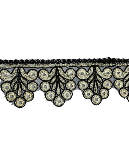 Dantela brodata lurex 6,5cm - DBR501-auriu-deschis