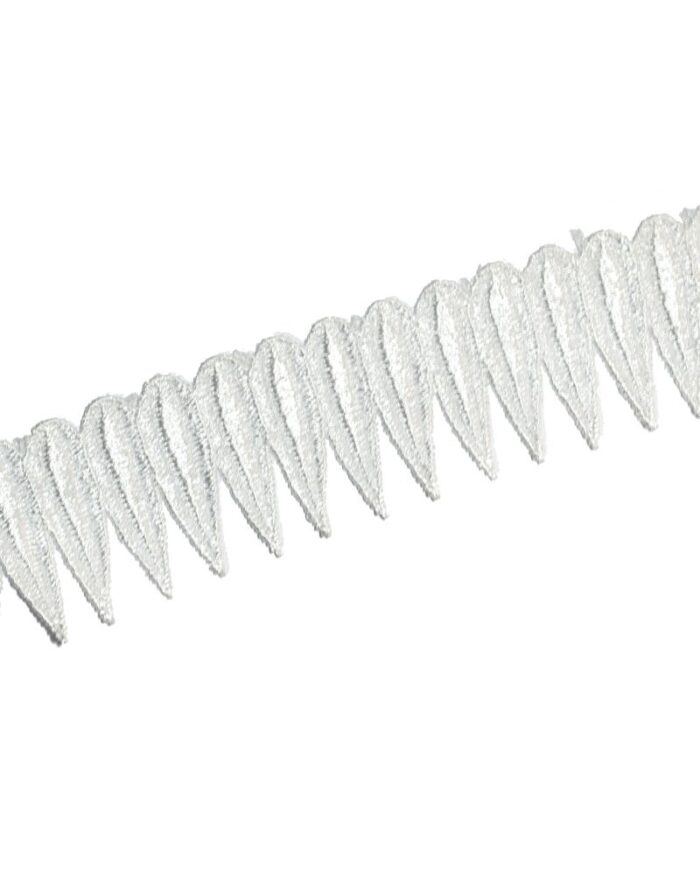 Dantela brodata poliester 4cm - D932-alb - imagine 1