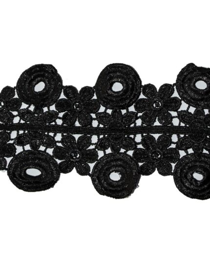 Dantela din poliester 11cm - D8002-negru