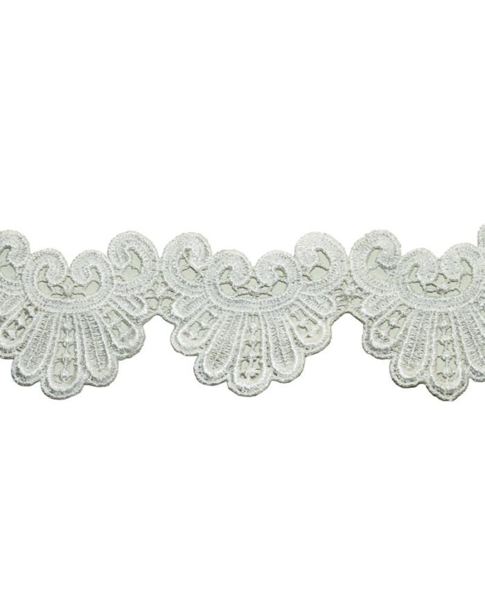 Dantela din poliester 5,5cm - D390-alb - imagine 1