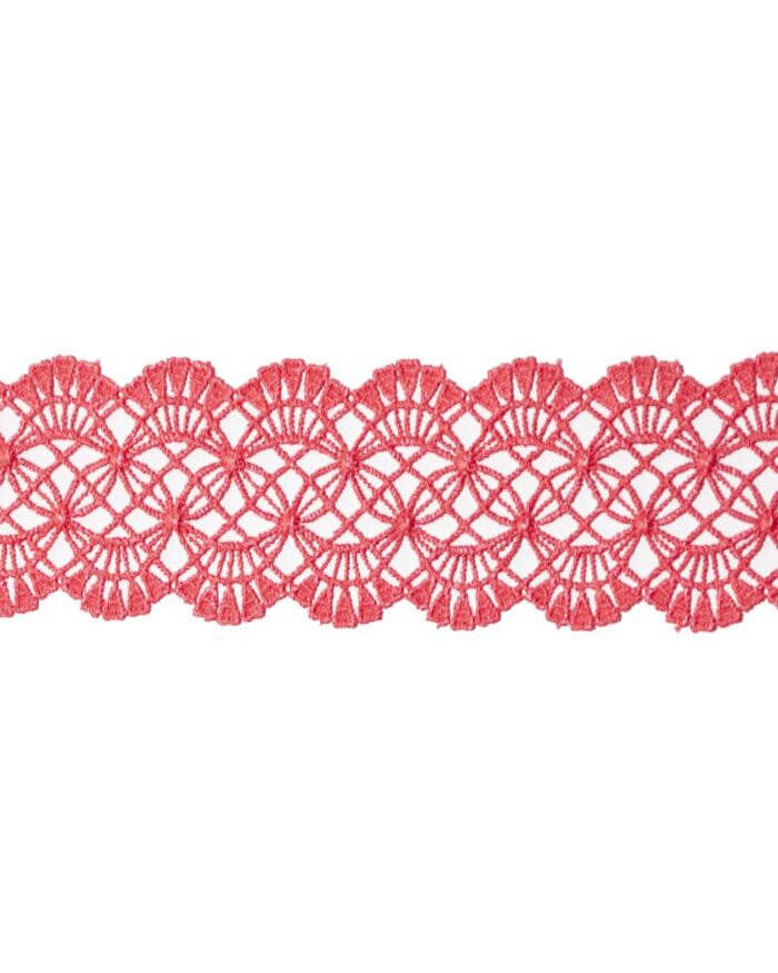 Dantela din poliester 55mm - S687-rosu-pal - imagine 1