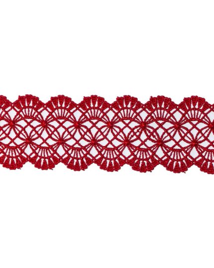Dantela din poliester 55mm - S688-rosu