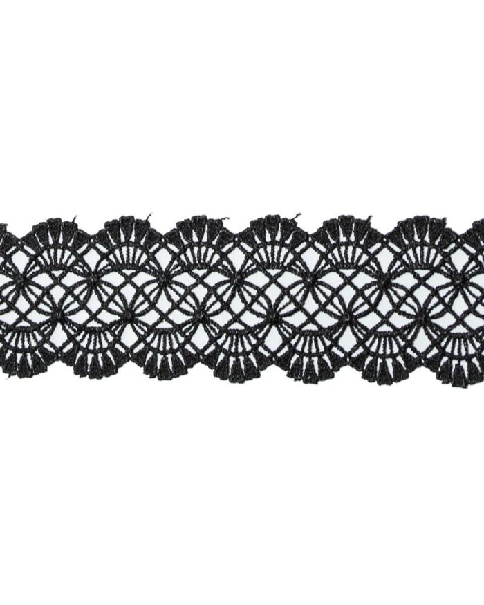 Dantela din poliester 55mm - S690-negru - imagine 1