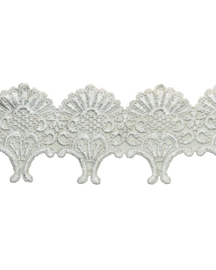 Dantela din poliester 75mm - D380-alb - imagine 1