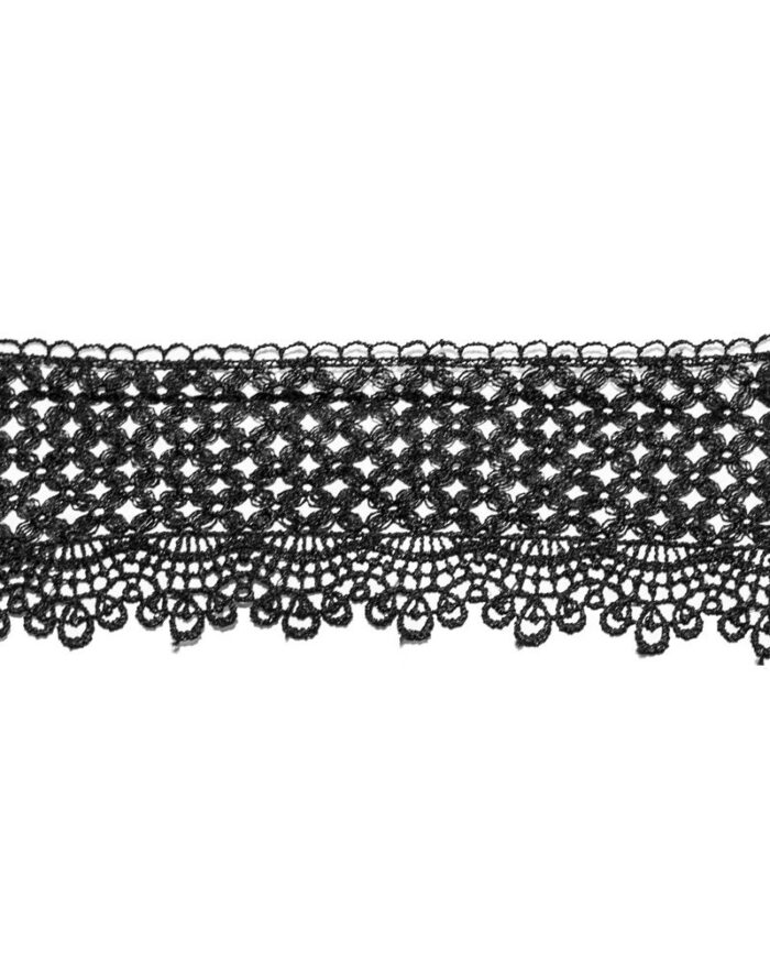 Dantela din poliester 7cm - D677-negru - imagine 1