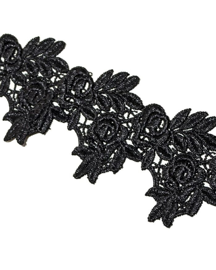 dantela poliester florala 7cm; dantela poliester; dantela florala; dantela din poliester cu fluturi; dantela poliester flori; antela poliester florala