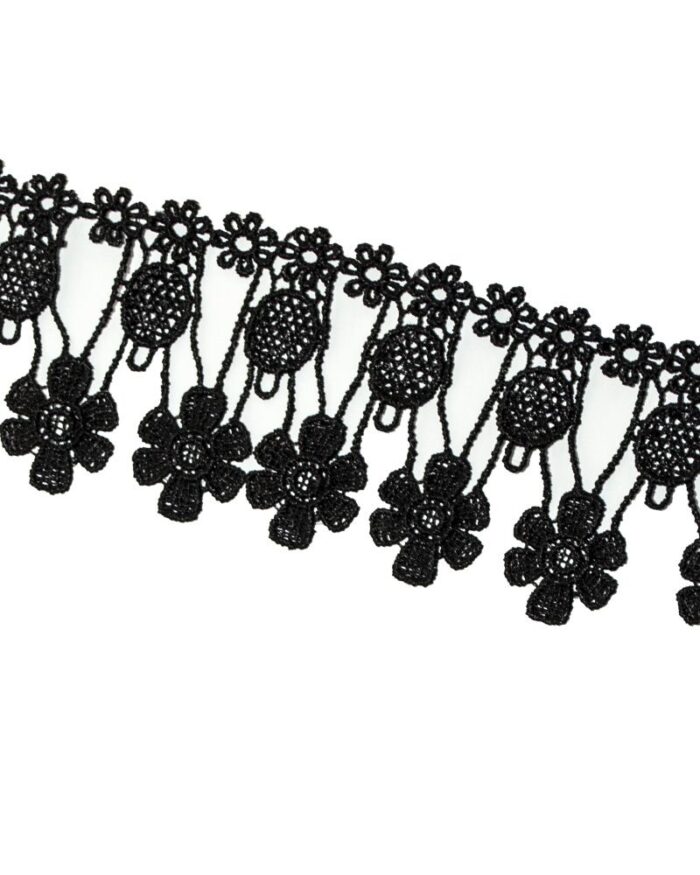 dantela poliester florala 7cm; dantela poliester; dantela florala; dantela din poliester cu fluturi; dantela poliester flori; antela poliester florala