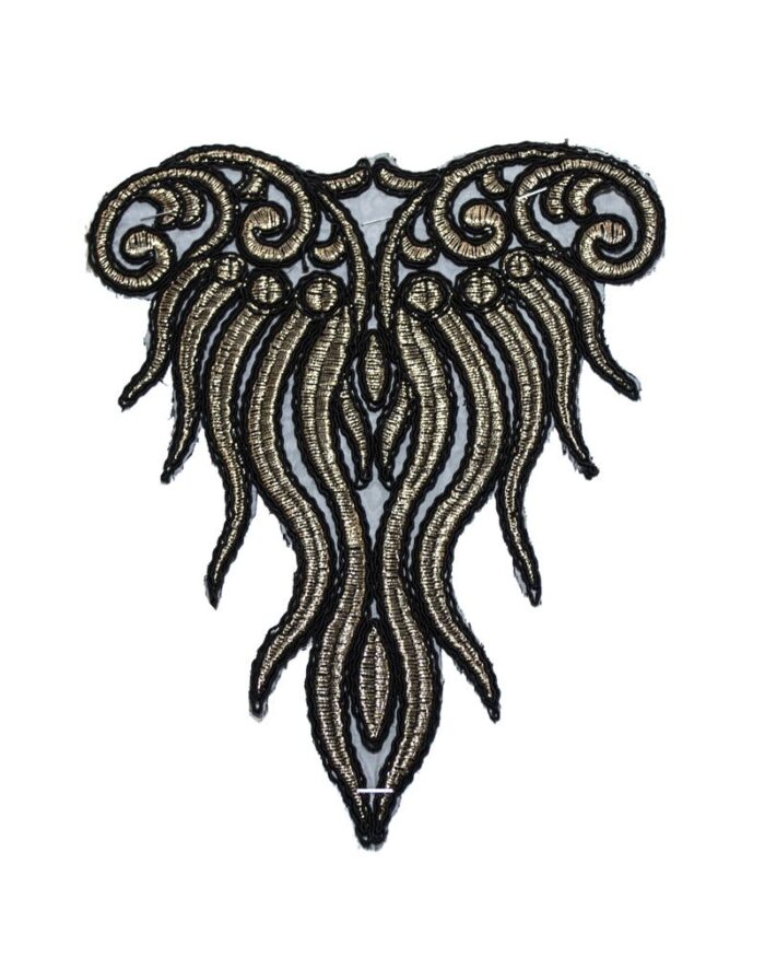 Dantela brodata lurex DBR-19cm_DBR1027-cupru Dantela brodata lurex DBR-19cm - DBR1027-cupru - imagine 1