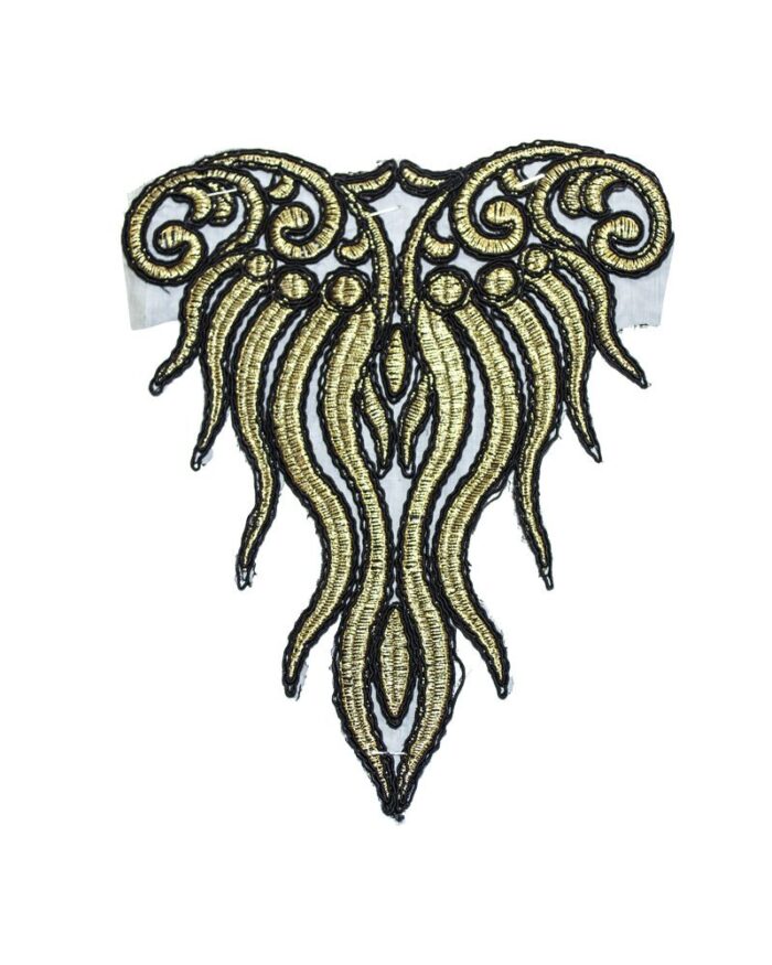 Dantela brodata lurex DBR-19cm_DBR1029-auriu Dantela brodata lurex DBR-19cm - DBR1029-auriu - imagine 1