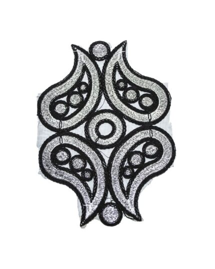 Dantela brodata lurex DBR-22cm - DBR1020-argintiu