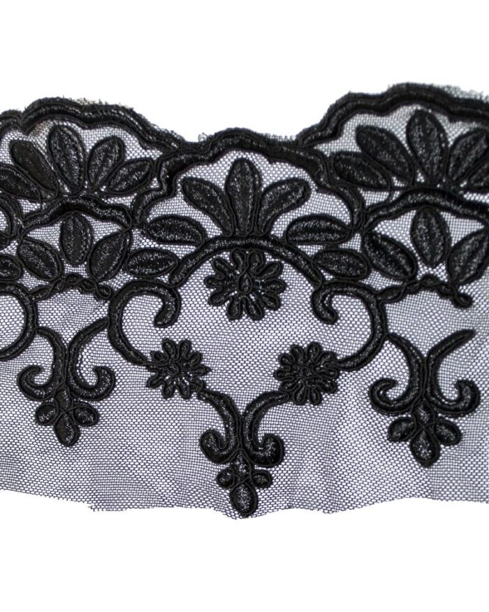 Dantela brodata lurex DBR1001-14cm dantela brodata poliester Bumbac+pietre; Dantela brodata poliester+lurex; dantela brodata poliester; dantela brodata lurex DBR; dantela brodata; dantela poliester florala 7cm; dantela poliester; dantela florala; dantela din poliester cu fluturi; dantela poliester flori; Dantela brodata lurex DBR1001-14cm