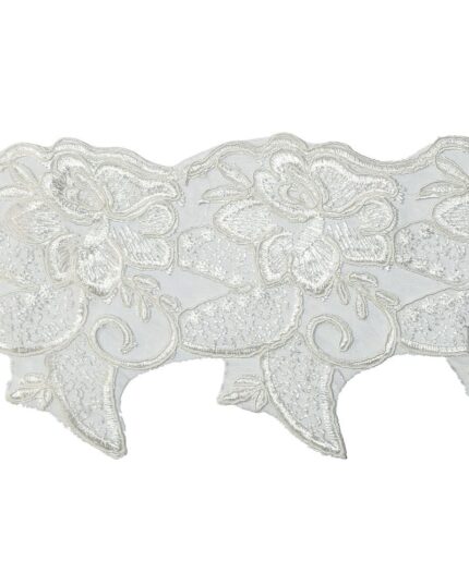 Dantela poliester cu model 11cm - DM304-alb-cald