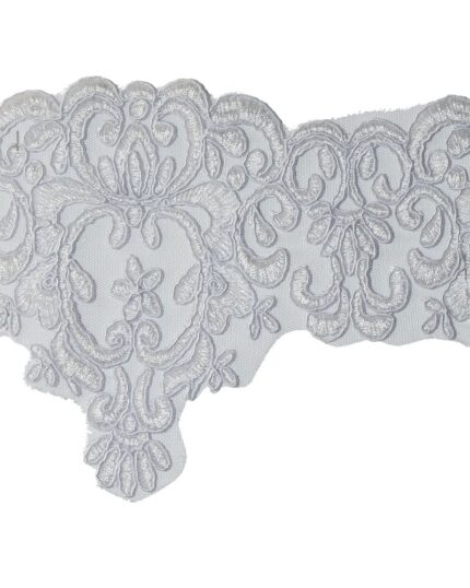 Dantela poliester cu model 15cm - DM305-alb-rece