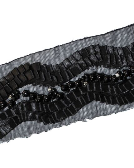 dantela brodata cu perle si pietre-CP21-85mm; Dantela brodata poliester; dantela brodata perle; dantela brodata pietre; dantela brodata; dantela poliester cristale; dantela poliester; dantela florala; dantela din poliester cu fluturi; dantela poliester flori; Dantela poliester cu model perle si cristale