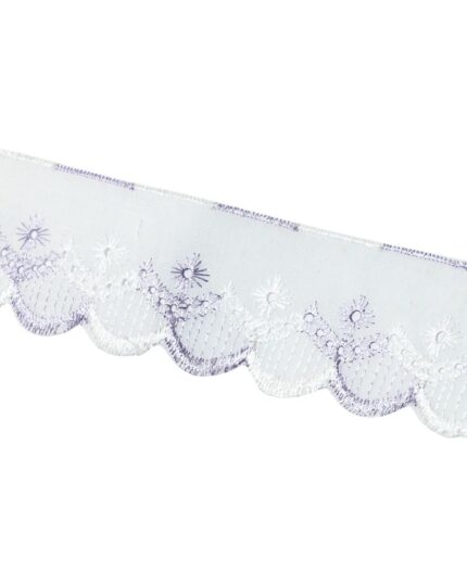 dantela bumbac pentru copii-5cm - BB402-alb+lila