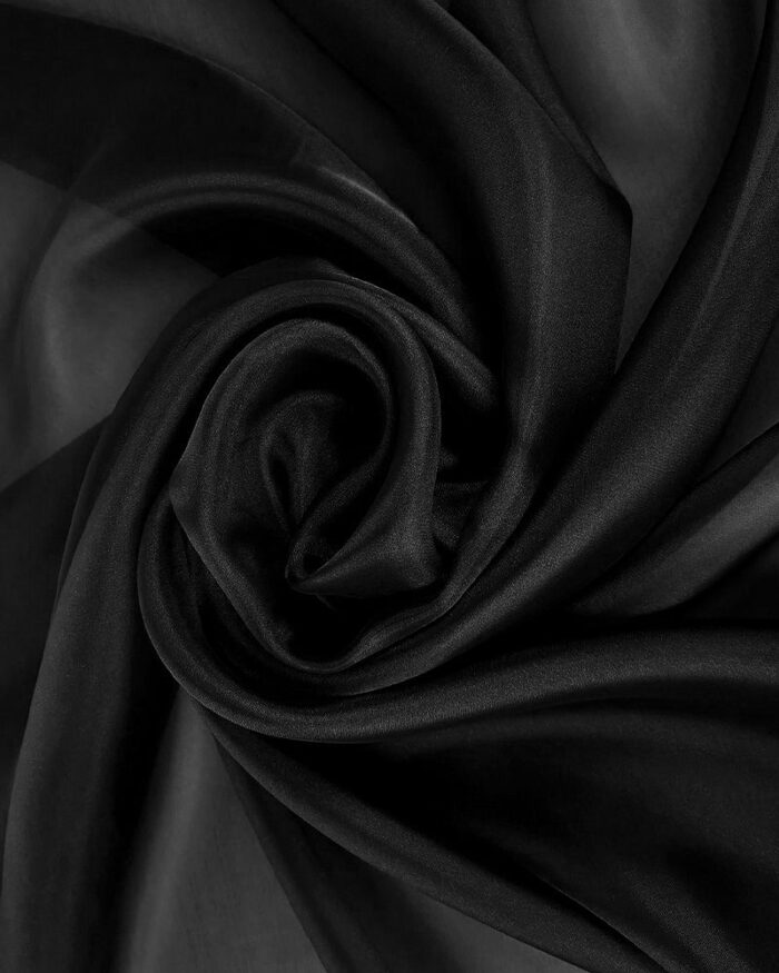 Material textil organza 1,5m - 54-negru - imagine 1