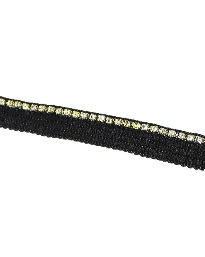 pasmanterie banda brodata cu cristale 15mm; banda pasmanterie; banda pasmanterie cu lant; pasmanterie