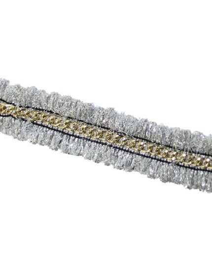 pasmanterie banda cu lurex si lant-30mm; banda pasmanterie; banda pasmanterie cu lant; pasmanterie