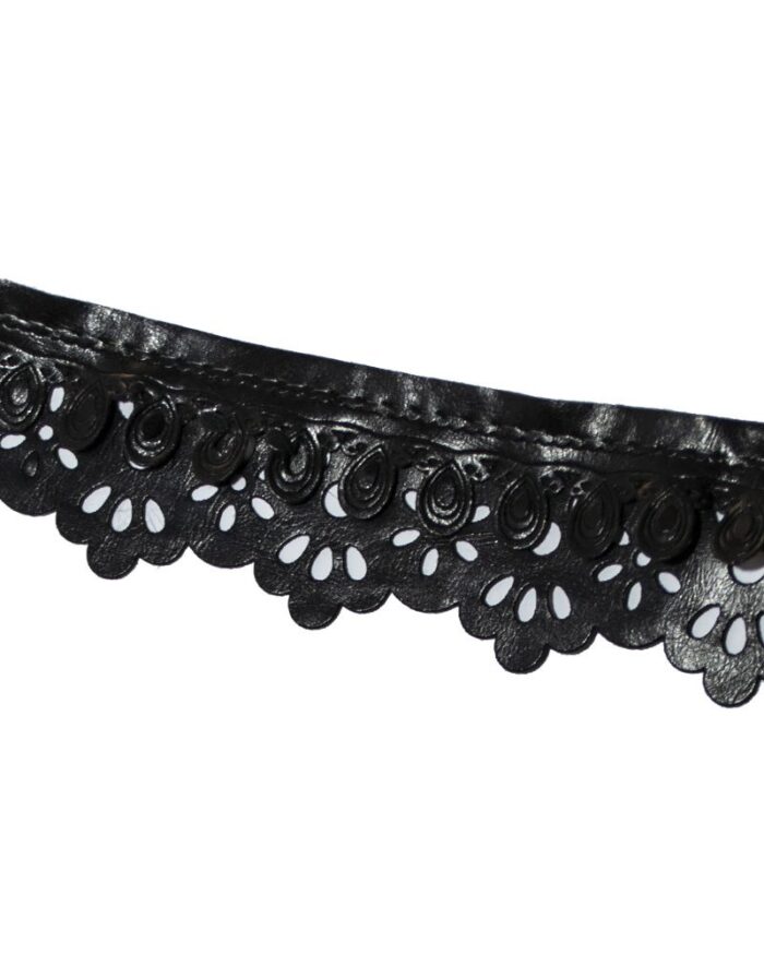 pasmanterie banda imitatie de piele PL-50mm - PL1413-negru - imagine 1