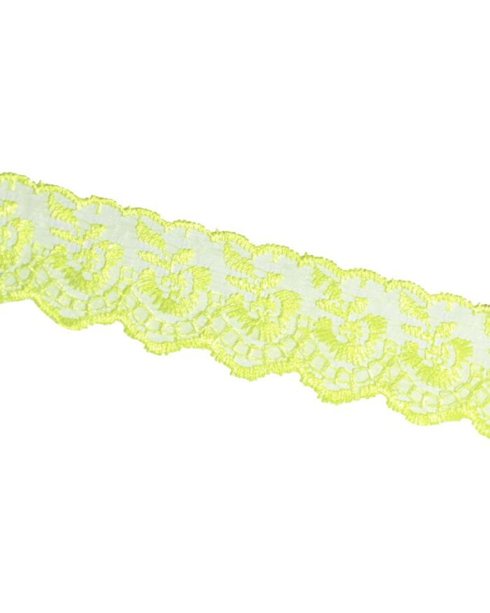 pasmanterie dantela organza tip angora 35mm - AG11-lime - imagine 1