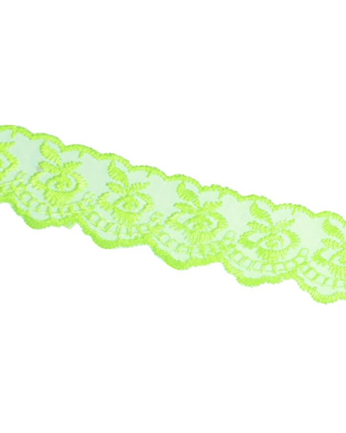 pasmanterie dantela tip angora 35mm_AG12-verde-neon pasmanterie dantela organza tip angora 35mm - AG12-verde-neon - imagine 1